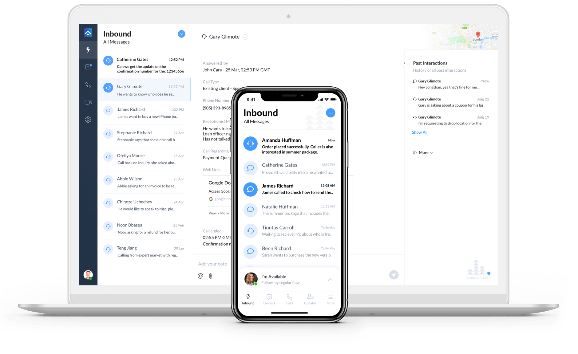 AnswerForce app in desktop and mobile