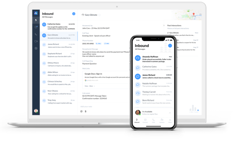 AnswerForce app in desktop and mobile