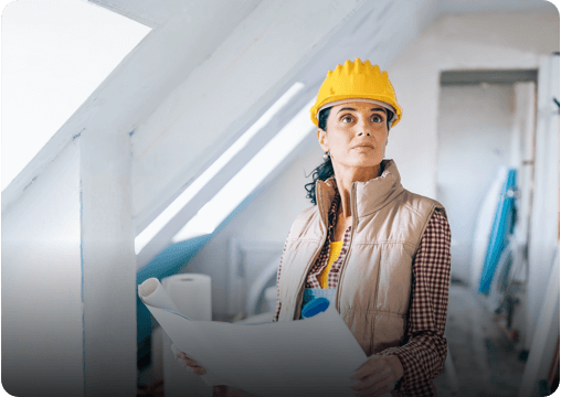 a young woman planning renovation