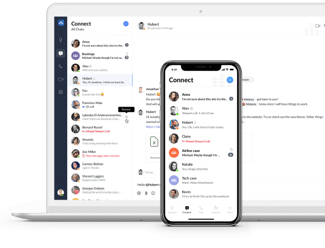 a desktop screen showing live chat interface