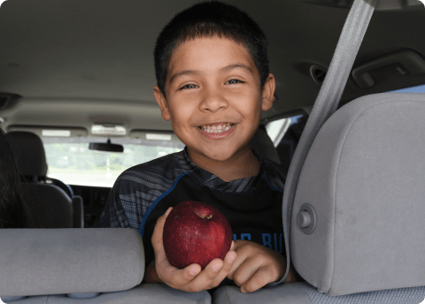 Giving back boy banner