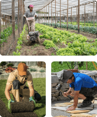 Working man folding his hands